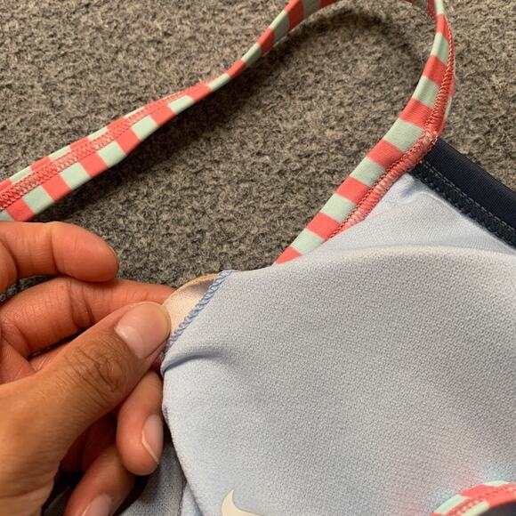 Nike Swimsuit Womens M Medium Multi Striped Crossback One Piece Padded Swimwear - Picture 6 of 10